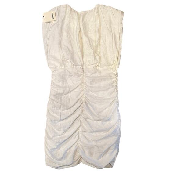 Sandro Paris White Ruched Dress – Size 40 (US 6–8) - Picture 1 of 3